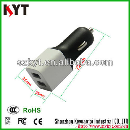 consumer electronics 5V2.4A car charger dual port usb car charger with KC,FCC,CE,RoHS